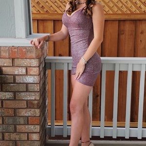 Mauve sparkly homecoming dress